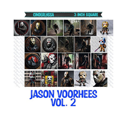 3 inch Square: Jason Voorhees Vol. 2 - Inspired Theme Cardstock/Picture With Beveled Edge Silicone Mold, Aroma Bead Molds,Car Freshie Mold