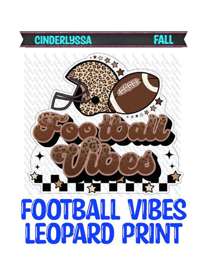 Football Vibes - Leopard Print with Helmet and Football Silicone Mold, Aroma Bead Molds, Car Freshener Mold, Premium Cardstock