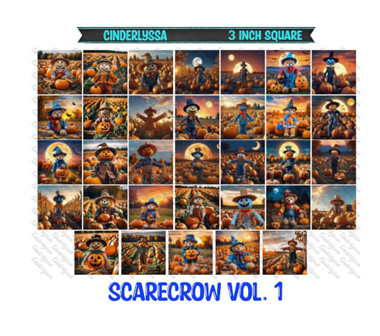 3 inch Square: Scarecrow Vol. 1 Theme Cardstock/Picture With Beveled Edge Silicone Mold, Aroma Bead Molds, Car Freshener Mold