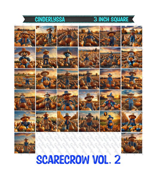 3 inch Square: Scarecrow Vol. 2 Theme Cardstock/Picture With Beveled Edge Silicone Mold, Aroma Bead Molds, Car Freshener Mold