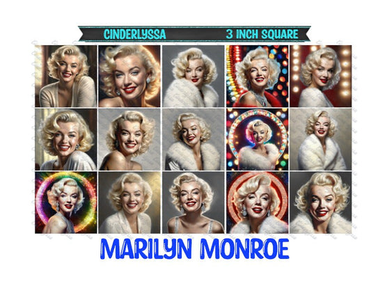3 inch Square: Marilyn Monroe Theme Cardstock/Picture With Beveled Edge Silicone Mold, Aroma Bead Molds, Car Freshener Mold