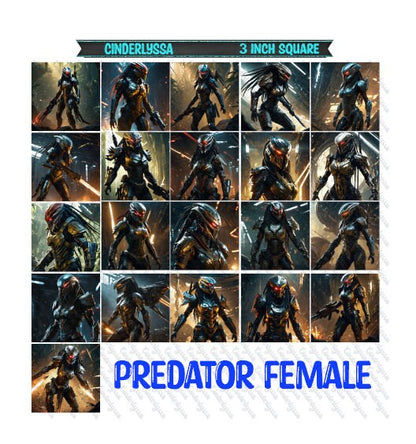 3 inch Square: Predator Female Theme Cardstock/Picture With Beveled Edge Silicone Mold, Aroma Bead Molds, Car Freshener Mold