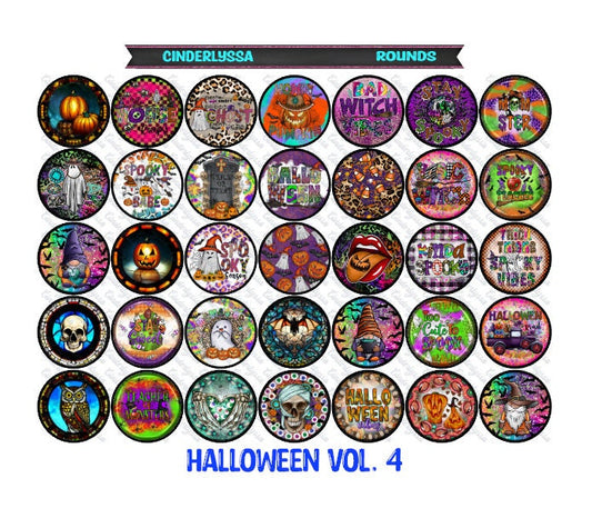 3 inch Round Halloween Vol. 4: Cardstock Only for car freshies - NO MOLD for Aroma Bead Molds, Car Freshener, Premium Cardstock Images