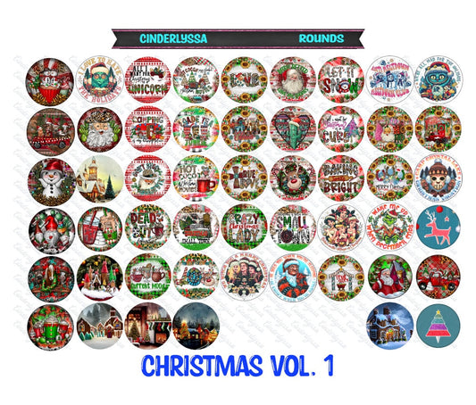 3 inch Round Christmas Vol. 1: Cardstock Only for freshies -NO MOLD for Aroma Bead Molds, Car Freshener, Premium Cardstock Images