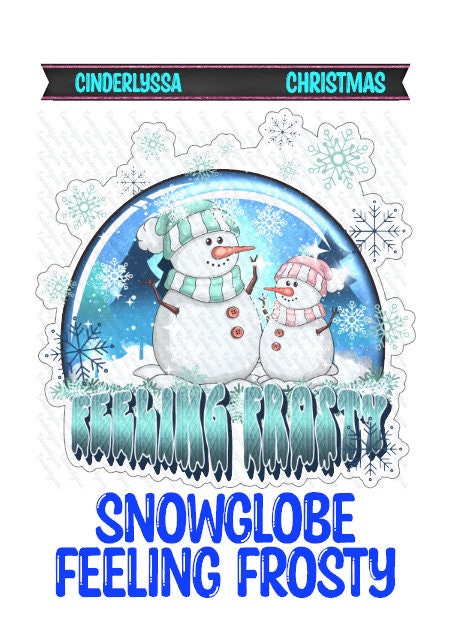 Snowglobe Feeling Frosty - Christmas Snowman Silicone Mold, Aroma Bead Molds, Car Freshener Mold, Premium Cardstock Images, Car Freshies