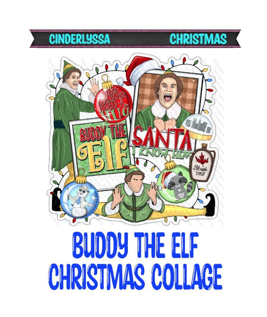 Buddy the Elf Christmas Collage Silicone Mold, Aroma Bead Molds, Car Freshener Mold, Car Freshies, Premium Cardstock Images