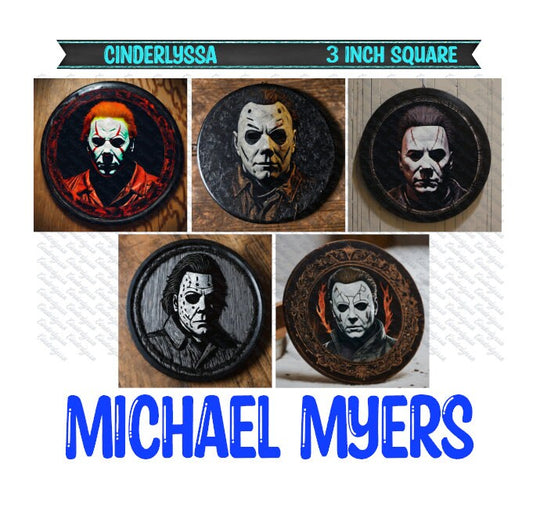 3 inch Square: Michael Myers Theme Cardstock/Picture With Beveled Edge Silicone Mold, Aroma Bead Molds, Car Freshener Mold
