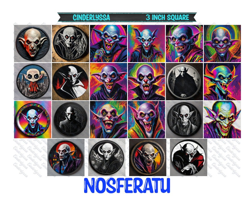 3 inch Square: Nosferatu Theme Cardstock/Picture With Beveled Edge Silicone Mold, Aroma Bead Molds, Car Freshener Mold