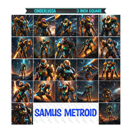 3 inch Square: Samus Metroid Theme Cardstock/Picture With Beveled Edge Silicone Mold, Aroma Bead Molds, Car Freshener Mold
