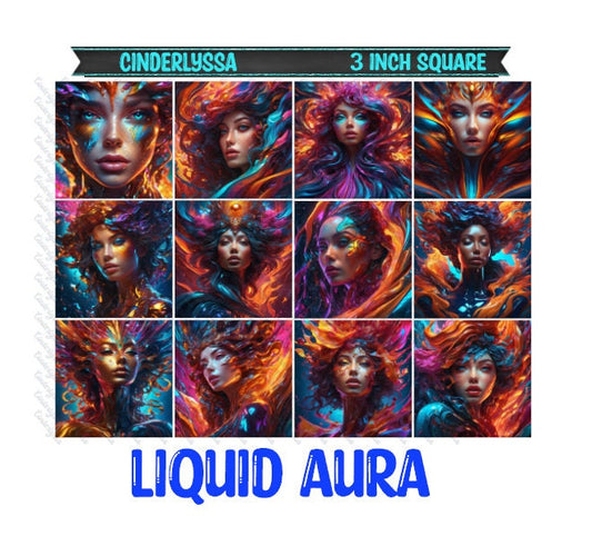 3 inch Square: Liquid Aura Theme Cardstock/Picture With Beveled Edge Silicone Mold, Aroma Bead Molds, Car Freshener Mold
