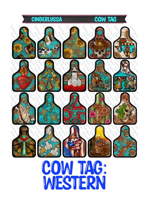 Cow Tag: Western Theme Silicone Mold, Aroma Bead Molds, Car Freshener Mold, Car Freshies, Premium Cardstock Images