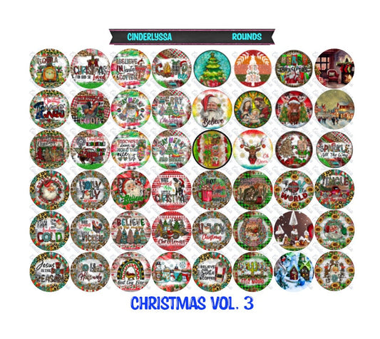 3 inch Round Christmas Vol. 3: Cardstock Only for freshies -NO MOLD for Aroma Bead Molds, Car Freshener, Premium Cardstock Images