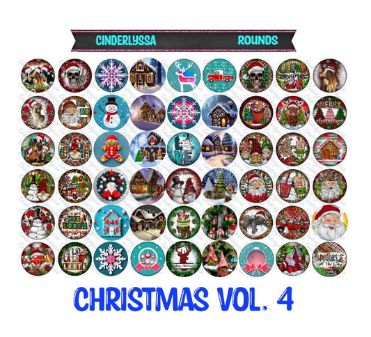 3 inch Round Christmas Vol. 4: Cardstock Only for freshies -NO MOLD for Aroma Bead Molds, Car Freshener, Premium Cardstock Images