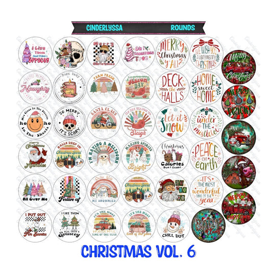 3 inch Round Christmas Vol. 6: Cardstock Only for freshies -NO MOLD for Aroma Bead Molds, Car Freshener, Premium Cardstock Images