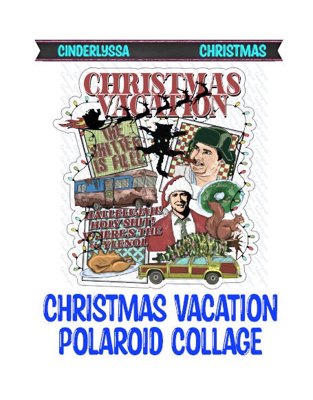 Christmas Vacation Polaroid Collage: Christmas Movie Inspired Silicone Mold, Aroma Bead Molds, Car Freshener Mold, Premium Cardstock