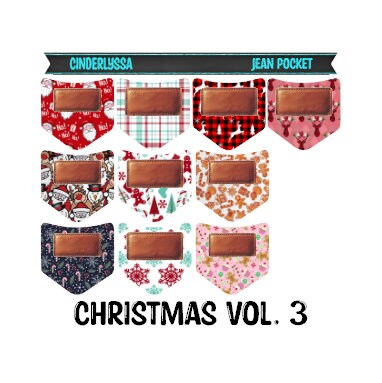 Christmas Vol. 3 - Jean Pocket Cardstock Image Inserts for Silicone Mold, Aroma Bead Molds, Car Freshener Mold, Cardstock Silicone Mold