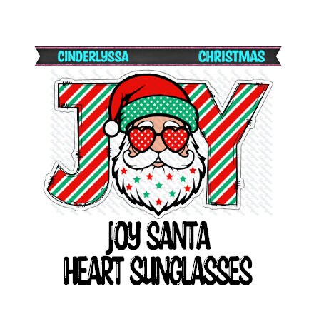 Joy Santa Heart Sunglasses Silicone Mold, Aroma Bead Molds, Car Freshener Mold, Premium Cardstock Images