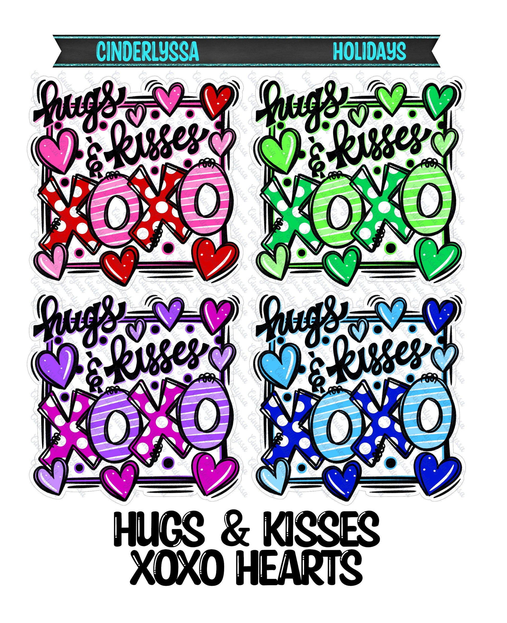 Hugs and Kisses XOXO Hearts Silicone Mold, Aroma Bead Molds, Car Freshener Mold, Premium Cardstock