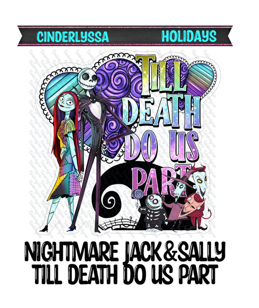 Nightmare Jack & Sally Till Death Do Us Part Silicone Mold, Aroma Bead Molds, Car Freshener Mold, Premium Cardstock