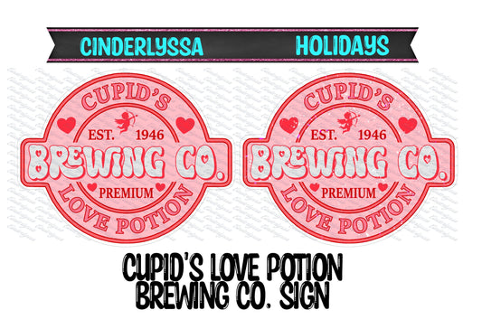 Cupid's Love Potion Brewing Co. Sign Silicone Mold, Aroma Bead Molds, Car Freshener Mold, Premium Cardstock