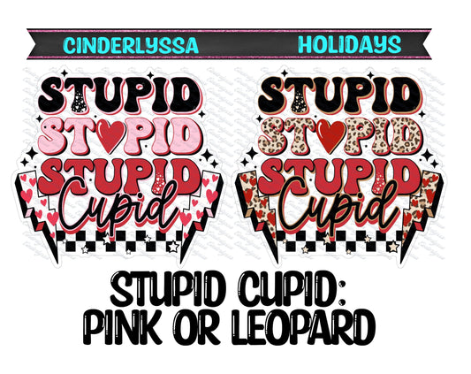 Stupid Cupid Pink or Leopard Silicone Mold, Aroma Bead Molds, Car Freshener Mold, Premium Cardstock