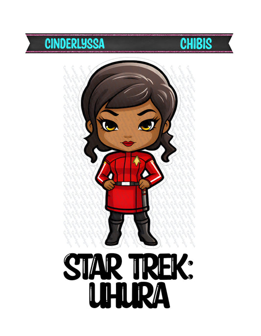 Star Trek Chibi: Uhura Silicone Mold, Aroma Bead Molds, Car Freshener Mold, Premium Cardstock Images