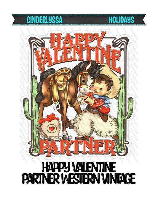 Happy Valentine Partner Western Vintage with Boy, Horse, and Cactus Silicone Mold, Aroma Bead Molds, Car Freshener Mold, Premium Cardstock