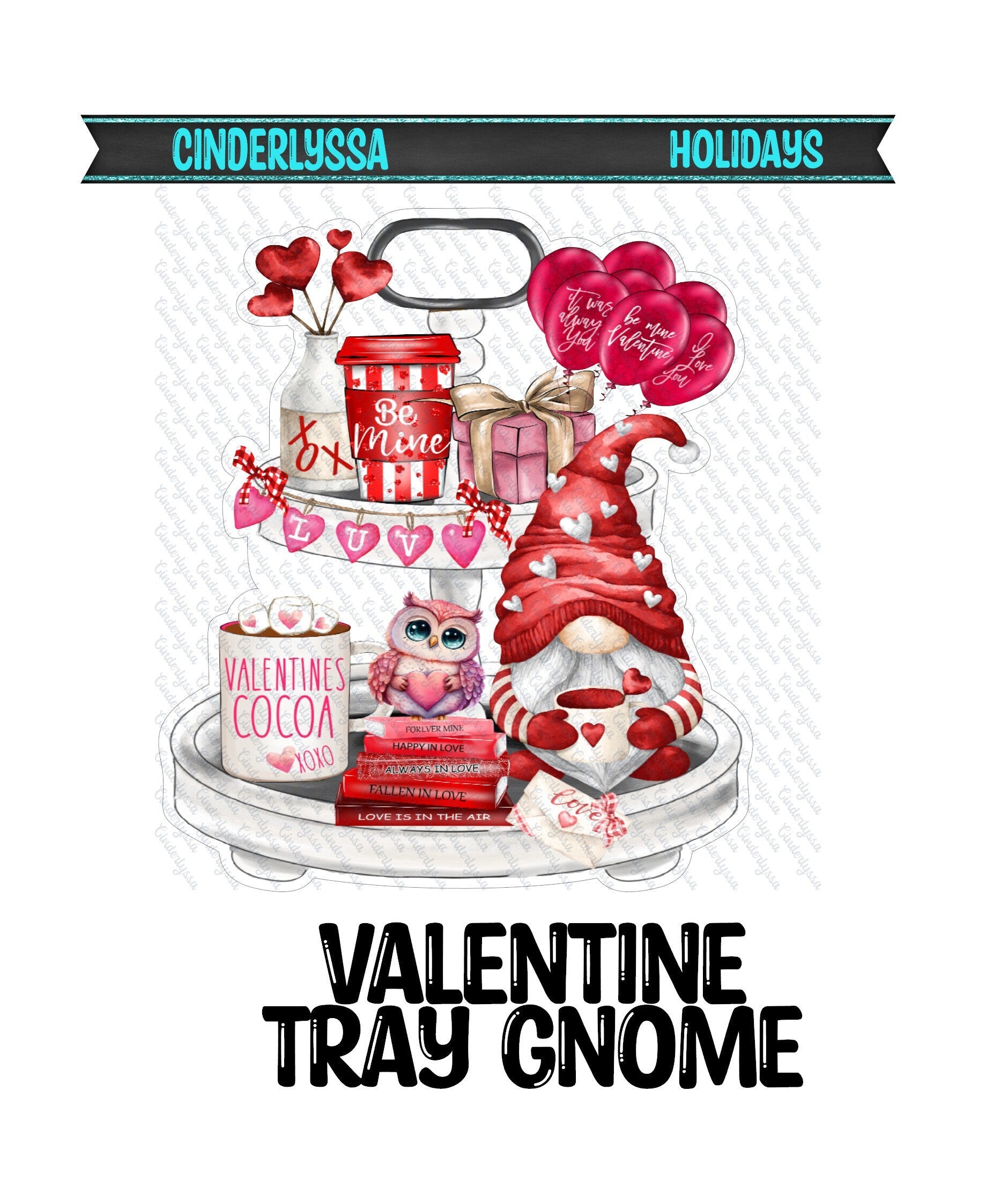 Valentine Tier Tray Gnome Silicone Mold, Aroma Bead Molds, Car Freshener Mold, Premium Cardstock