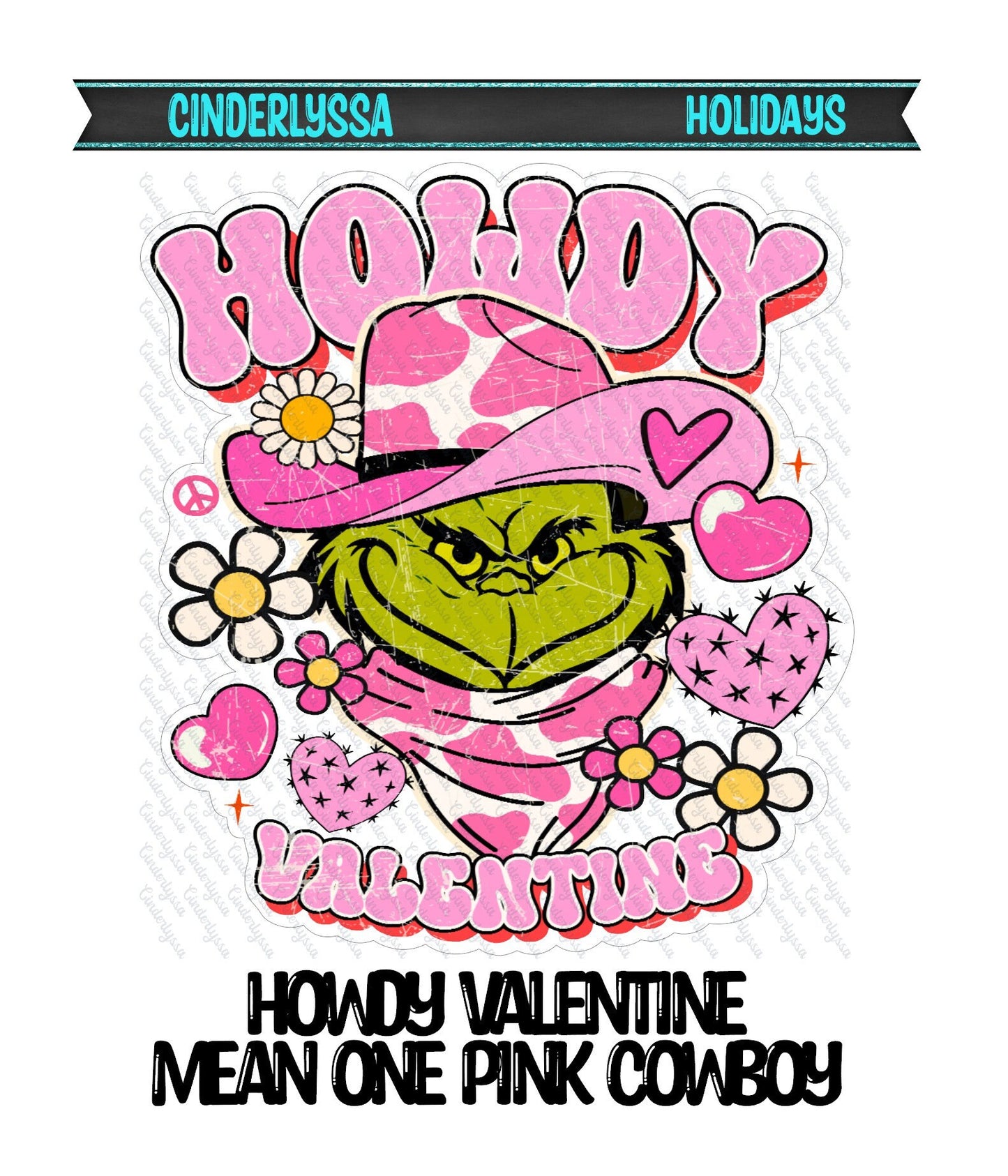 Howdy Valentine Mean One Pink Cowboy Silicone Mold, Aroma Bead Molds, Car Freshener Mold, Premium Cardstock