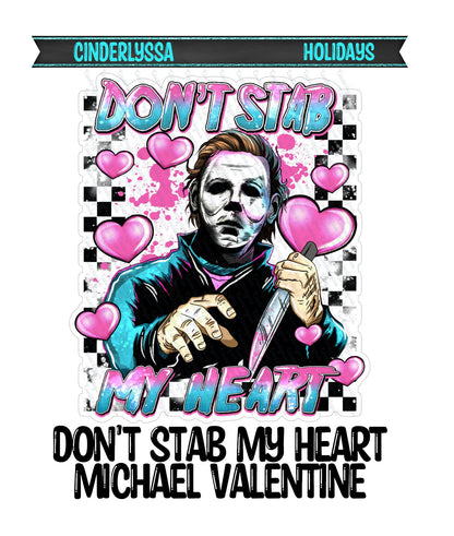 Don't Stab My Heart Michael Myers Valentine Silicone Mold, Aroma Bead Molds, Car Freshener Mold, Premium Cardstock