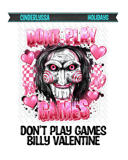 Don't Play Games Billy Valentine Silicone Mold, Aroma Bead Molds, Car Freshener Mold, Premium Cardstock