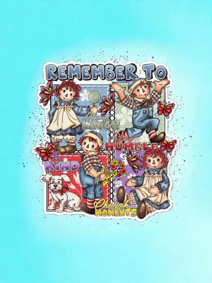 Raggedy Ann & Andy Collage Remember To Silicone Mold, Aroma Bead Molds, Car Freshener Mold, Premium Cardstock Images