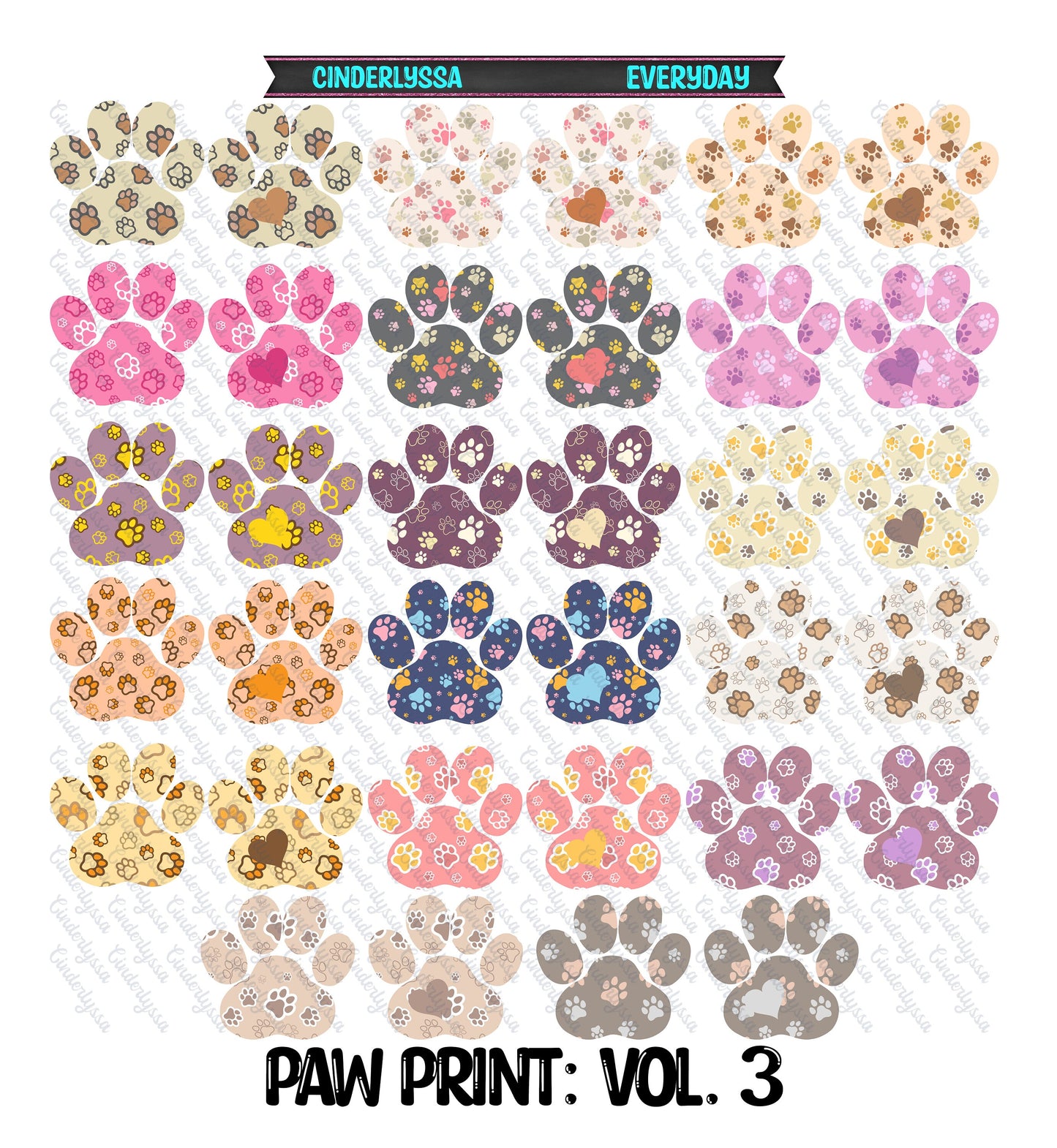 VENT CLIP: 2 Cavity Paw Print w/Multiple Images for Vent Clip Silicone Mold, Aroma Bead Molds, Car Freshener Mold, Premium Cardstock Images