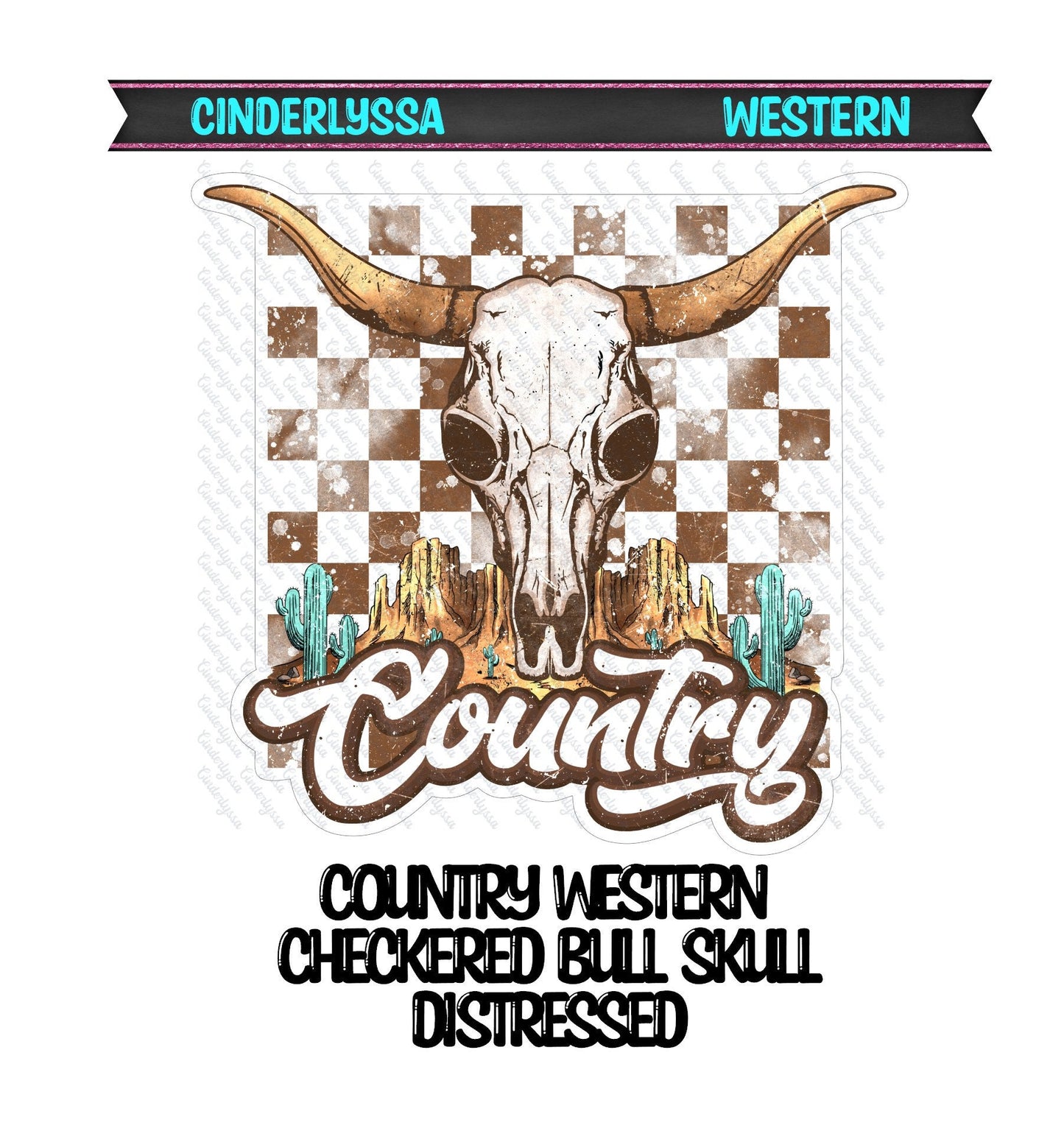 Country Western Checkered Bull Skull Distressed Silicone Mold, Aroma Bead Molds, Car Freshener Mold, Premium Cardstock Images