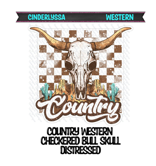 Country Western Checkered Bull Skull Distressed Silicone Mold, Aroma Bead Molds, Car Freshener Mold, Premium Cardstock Images
