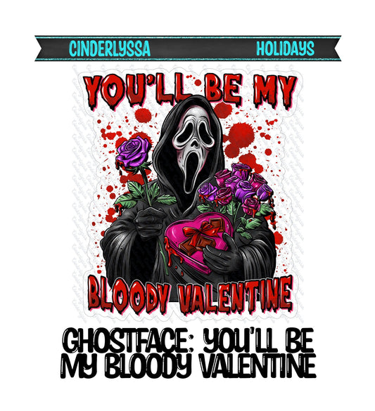 Ghostface: You'll be my Bloody Valentine with Roses Silicone Mold, Aroma Bead Molds, Car Freshener Mold, Premium Cardstock Images
