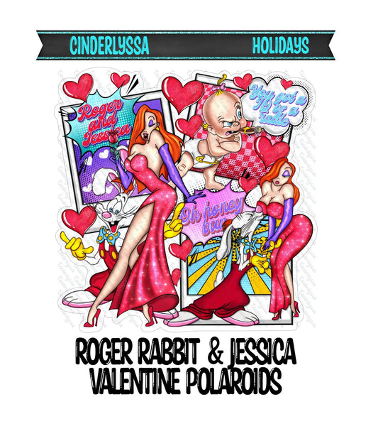 Roger Rabbit & Jessica Valentine Polaroids Silicone Mold, Aroma Bead Molds, Car Freshener Mold, Premium Cardstock Images