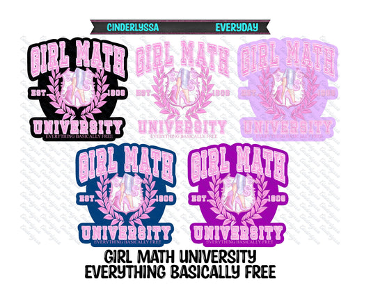 Girl Math University Everything Basically Free Silicone Mold, Aroma Bead Molds, Car Freshener Mold, Premium Cardstock Images