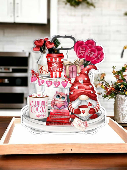 Valentine Tier Tray Gnome Silicone Mold, Aroma Bead Molds, Car Freshener Mold, Premium Cardstock