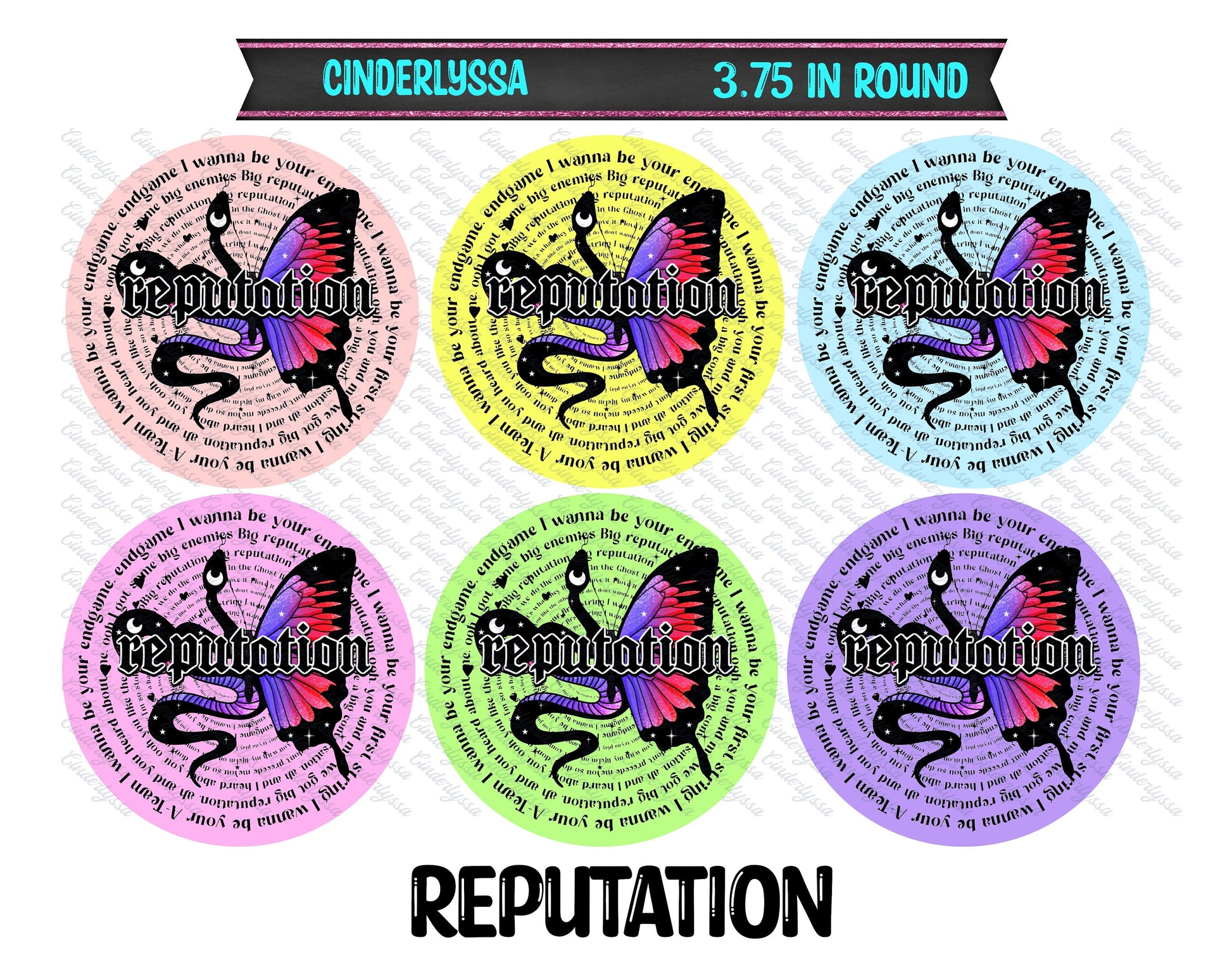 3.75 inch Round: Reputation Wishes for Silicone Mold, for Aroma Bead Molds, Car Freshener, Premium Cardstock Images