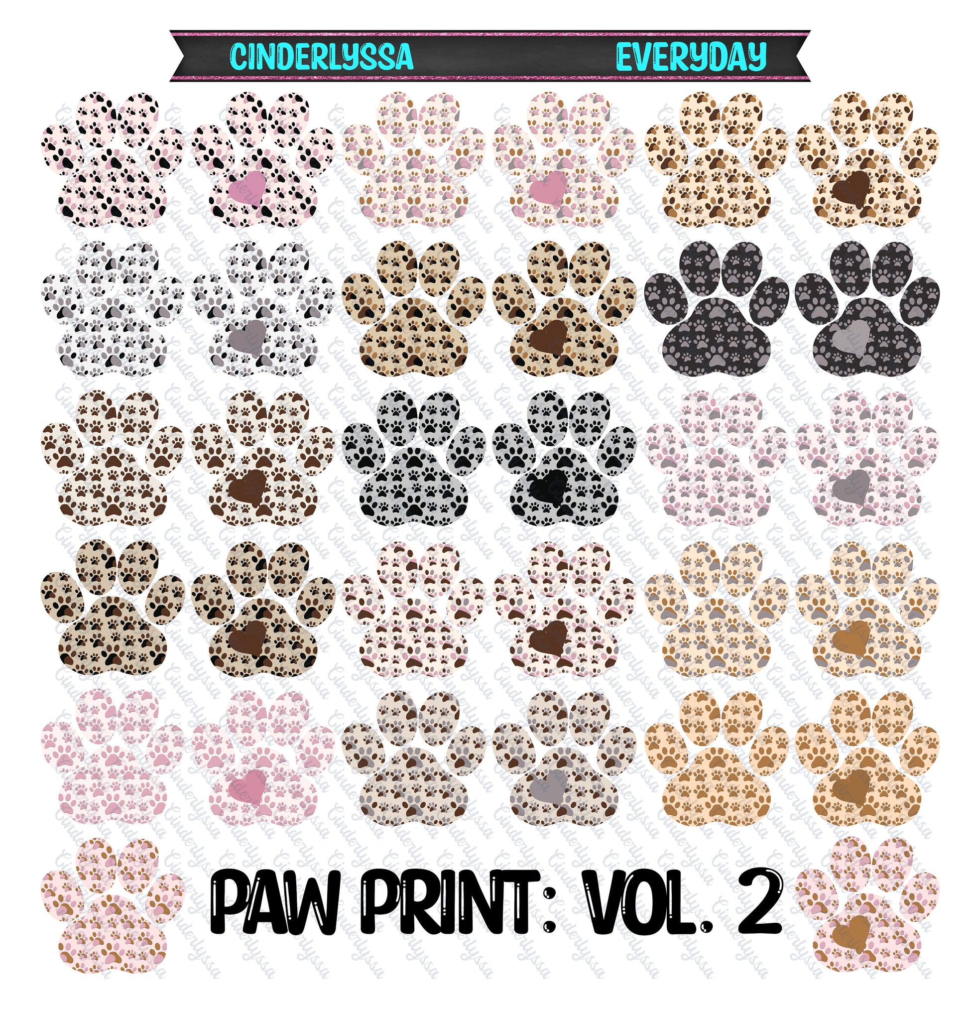 VENT CLIP: 2 Cavity Paw Print w/Multiple Images for Vent Clip Silicone Mold, Aroma Bead Molds, Car Freshener Mold, Premium Cardstock Images