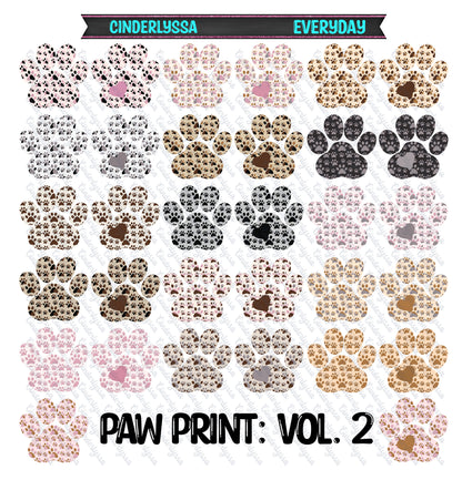 VENT CLIP: 2 Cavity Paw Print w/Multiple Images for Vent Clip Silicone Mold, Aroma Bead Molds, Car Freshener Mold, Premium Cardstock Images