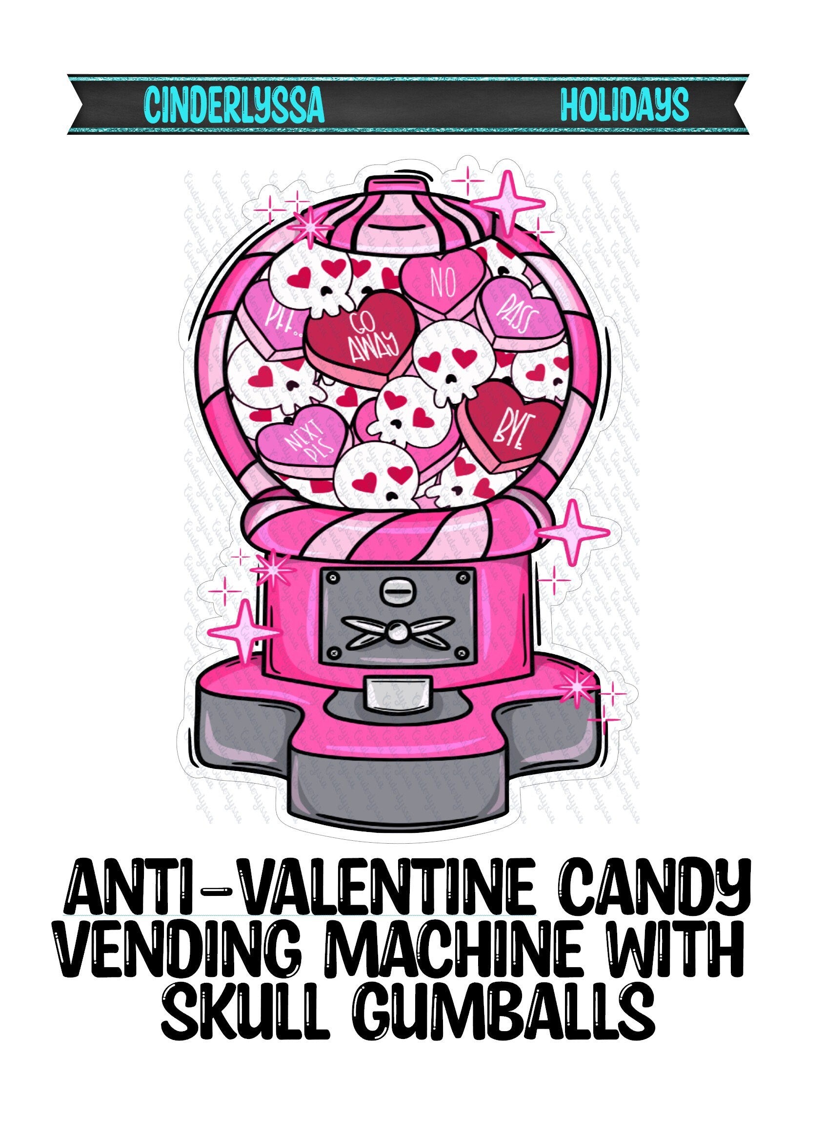 Anti Valentine Candy Vending Machine with Skull Gumballs and Hearts Silicone Mold, Aroma Bead Molds, Car Freshener Mold