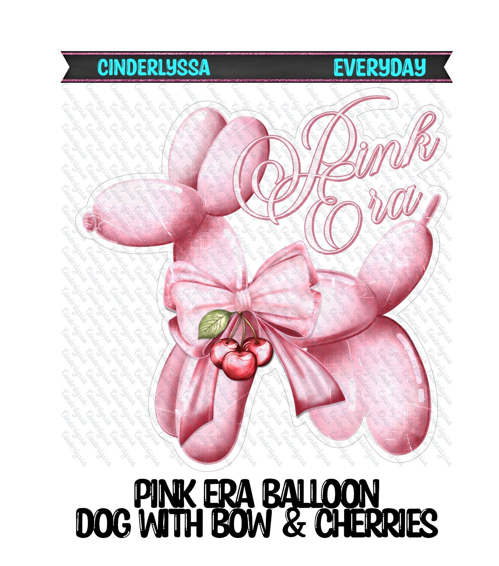 Pink Era Balloon Dog with Bow & Cherries Silicone Mold, Aroma Bead Molds, Car Freshener Mold, Premium Cardstock