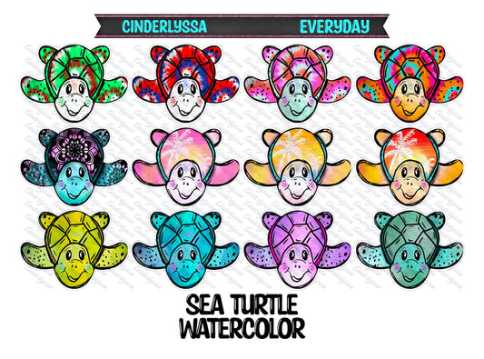 Sea Turtle Watercolor Silicone Mold, Aroma Bead Molds, Car Freshener Mold, Premium Cardstock Images