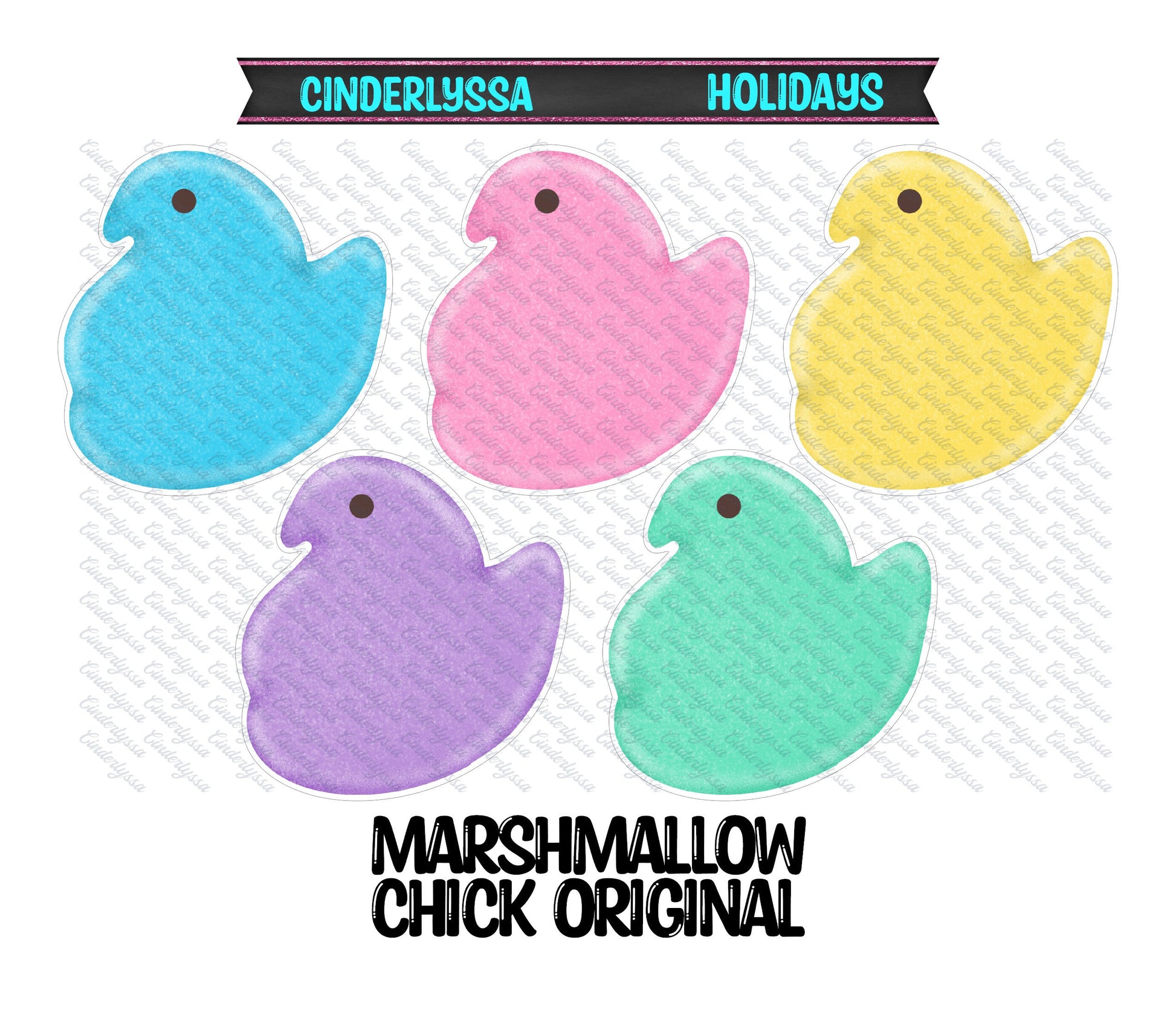Marshmallow Chick Original Glitter Silicone Mold, Aroma Bead Molds, Car Freshener Mold, Premium Cardstock Images
