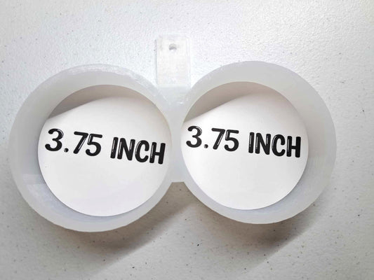 3.75 Inch Round Dual Cavity Mold with NO Edge around Image Silicone Mold, Aroma Bead Molds, Car Freshener Mold