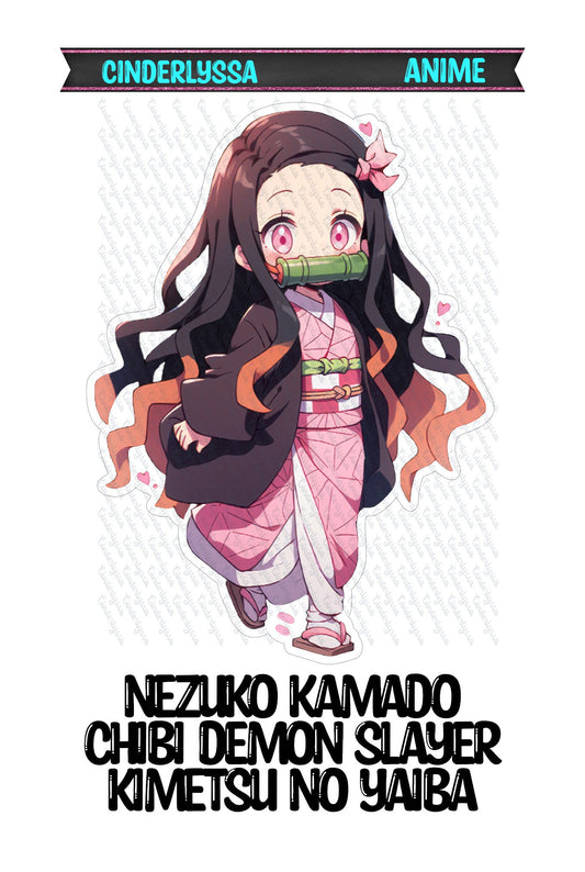 Nezuko Kamado Chibi Demon Slayer Kimetsu No Yaiba Silicone Mold, Aroma Bead Molds, Car Freshener Mold, Premium Cardstock Images