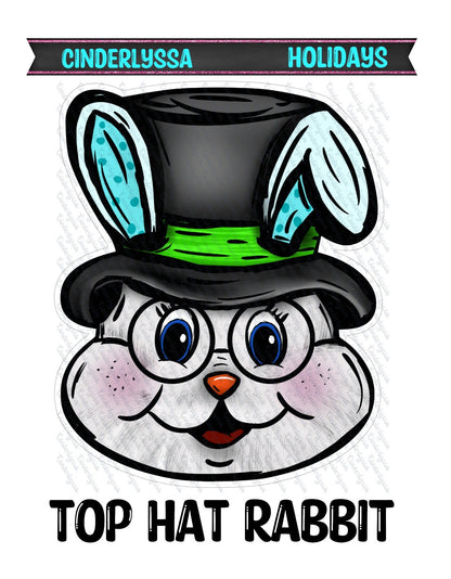 Top Hat Rabbit with Glasses Silicone Mold, Aroma Bead Molds, Car Freshener Mold, Premium Cardstock Images