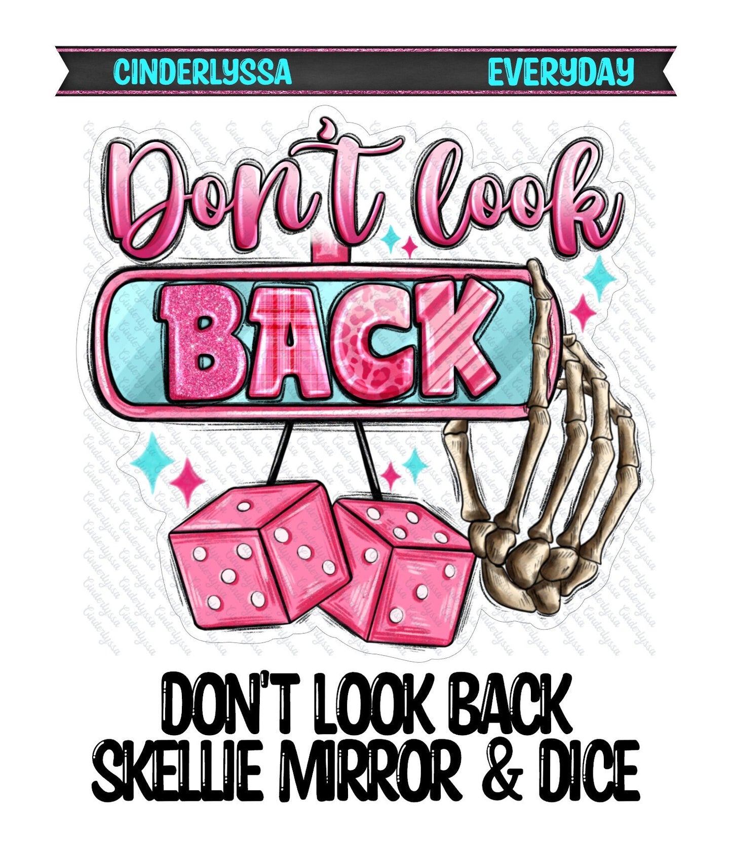 Don't Look Back Skellie Mirror & Dice Hanging Silicone Mold, Aroma Bead Molds, Car Freshener Mold, Premium Cardstock Images